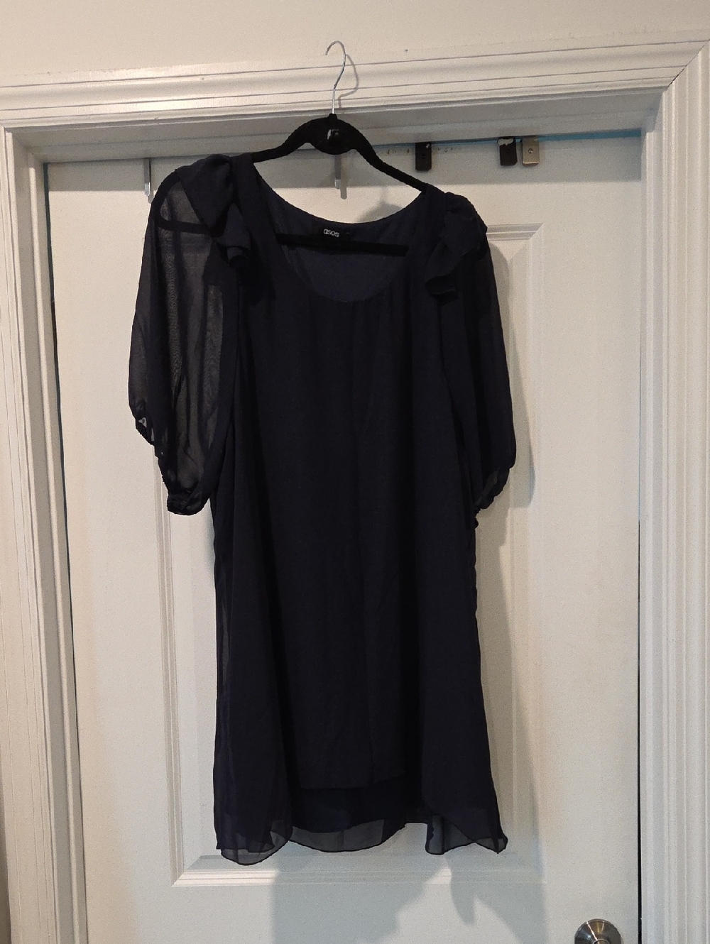 ASOS Navy Blue Mini Dress With Ruffled Sleeves Size 8!